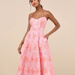 Lulu's Pink and Orange Floral Maxi Dress